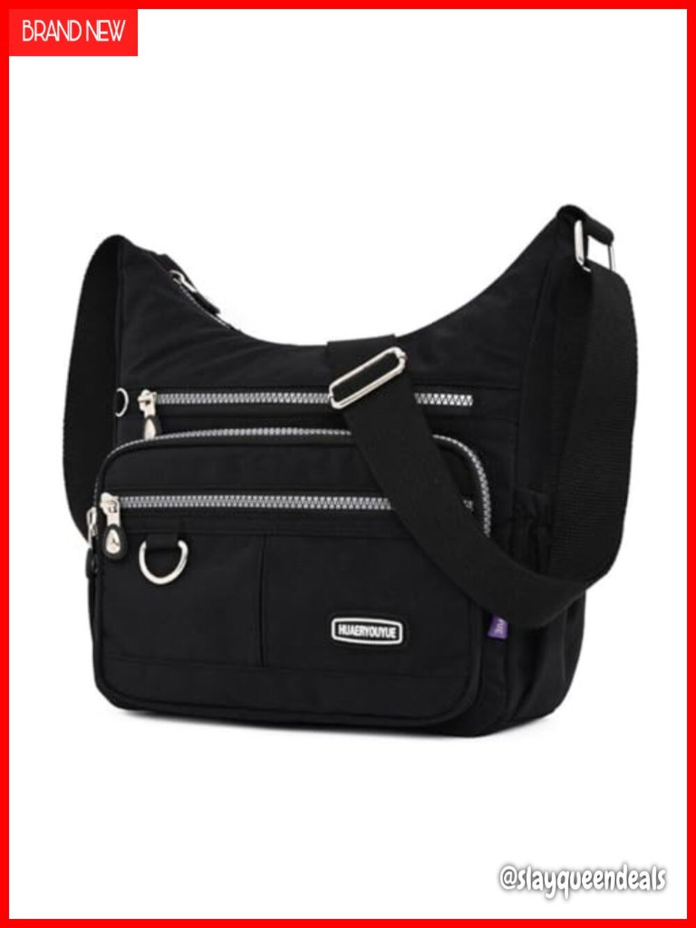 Women's Multi Pocket Crossbody Bag Waterproof Nylon Shoulder Purse Travel